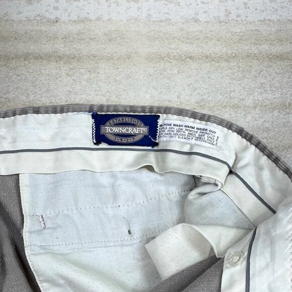 Vintage Corduroy Pants Tan Cotton Baggy Wide Leg Fit Flat Front Towncraft 90s - Picture 4 of 4